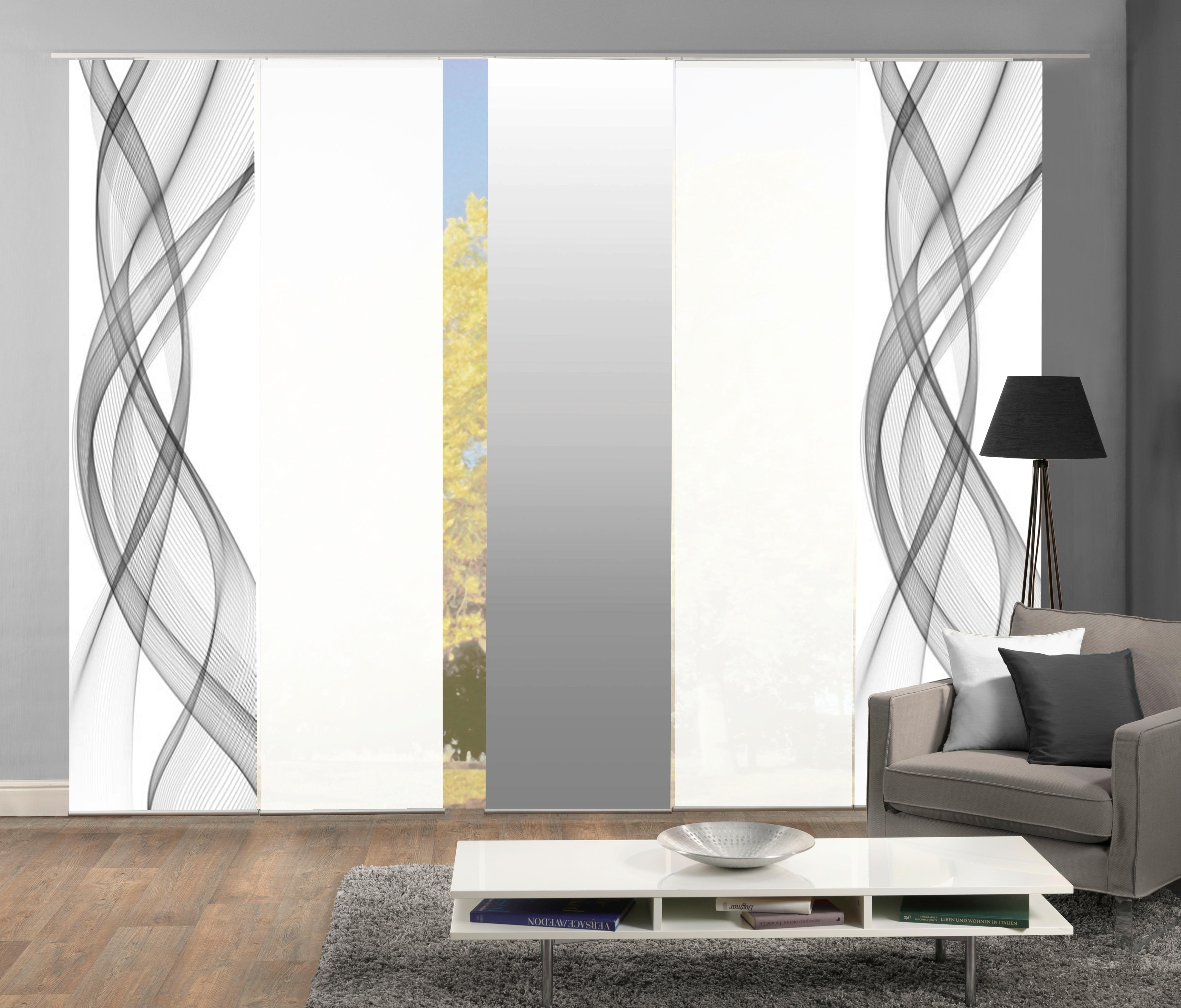 Flächenvorhang 5-Tlg. Ferrola B: 60 cm, Grau/Weiß - Grau, Basics, Textil (60/245cm)