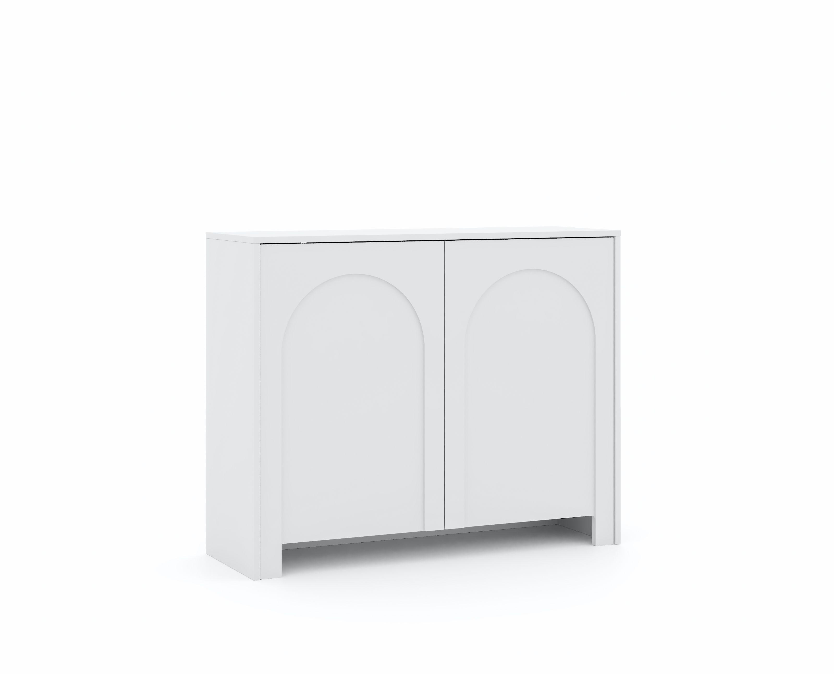 Bílá komoda, bezúchytkové otevíraní, š: 100 cm - bílá, Design, kompozitní dřevo (100/81/35cm)