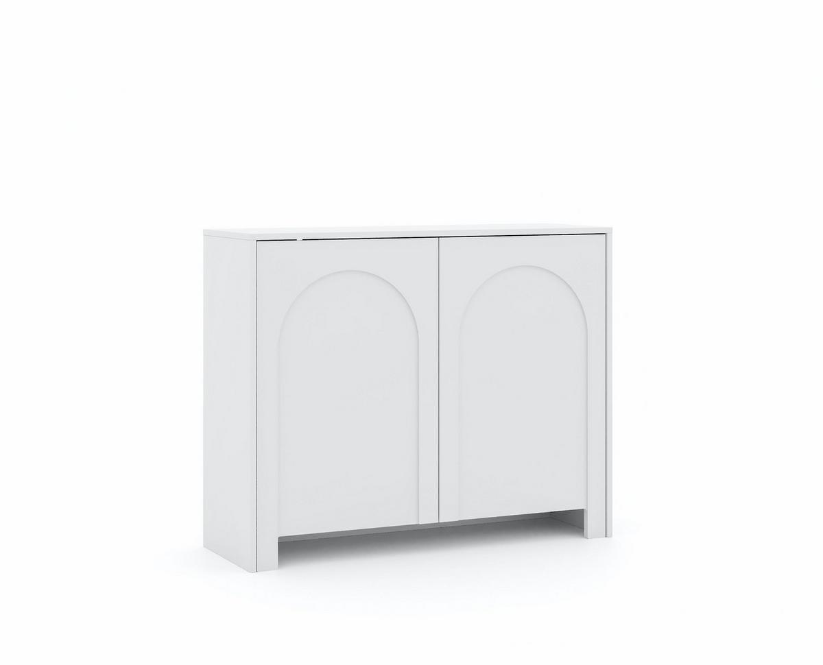 Bílá komoda, bezúchytkové otevíraní, š: 100 cm - bílá, Design, kompozitní dřevo (100/81/35cm)