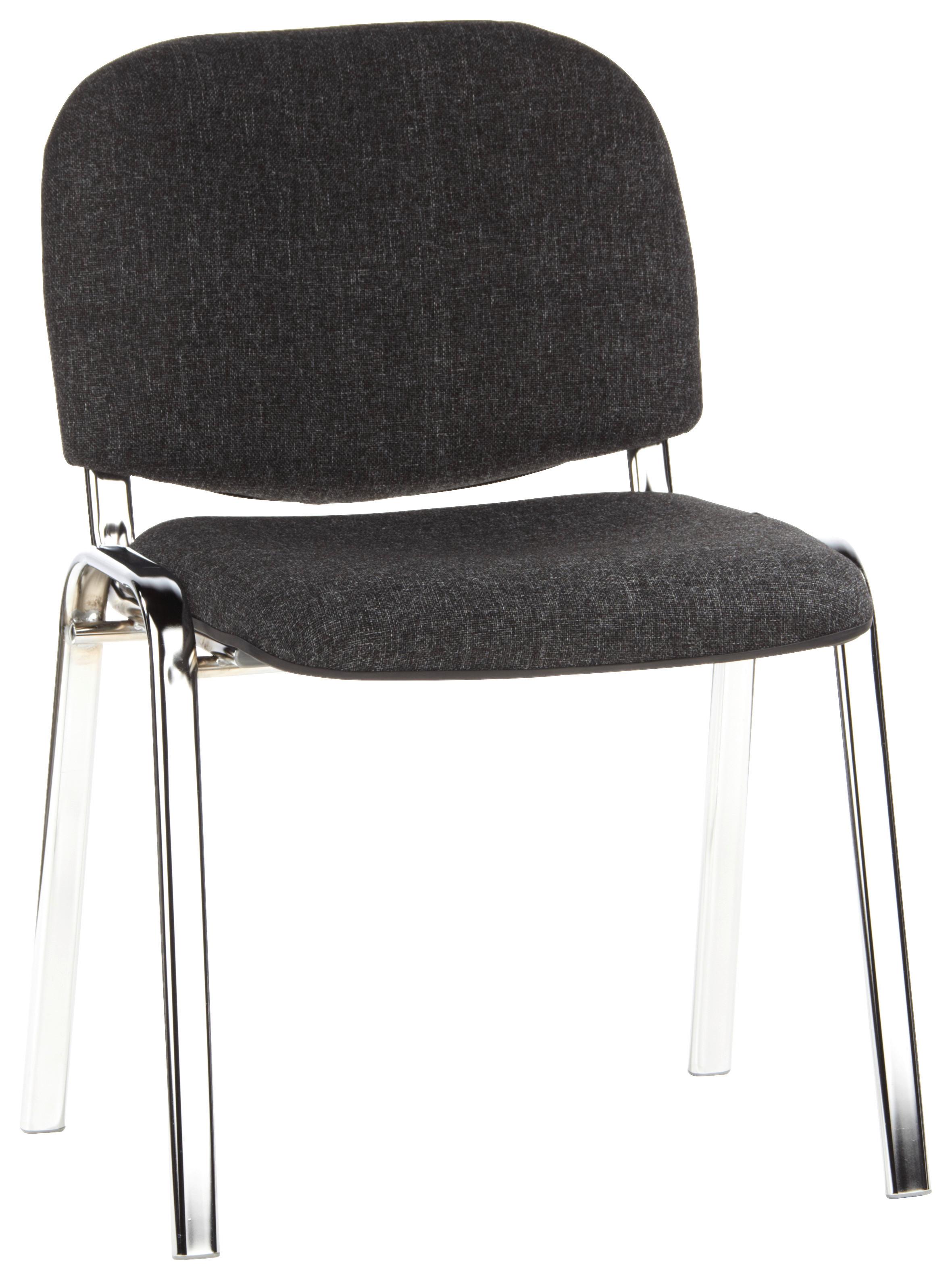 Besucherstuhl Xt 600 Stapelbar Anthrazit/chromfarben - Chromfarben/Anthrazit, Basics, Textil/Metall (58/84/41cm) - MID.YOU