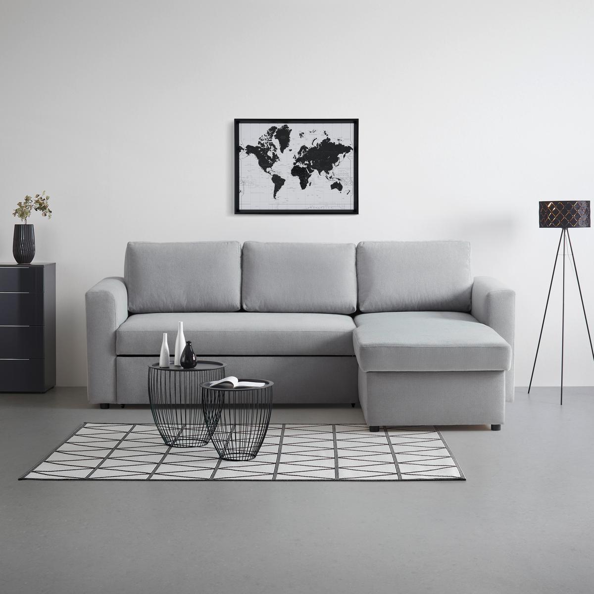 Rohová sedačka VIKTOR, oboustranná, světle šedý velur - šedá/černá, Moderní, textil/plast (230/86/156cm) - Based
