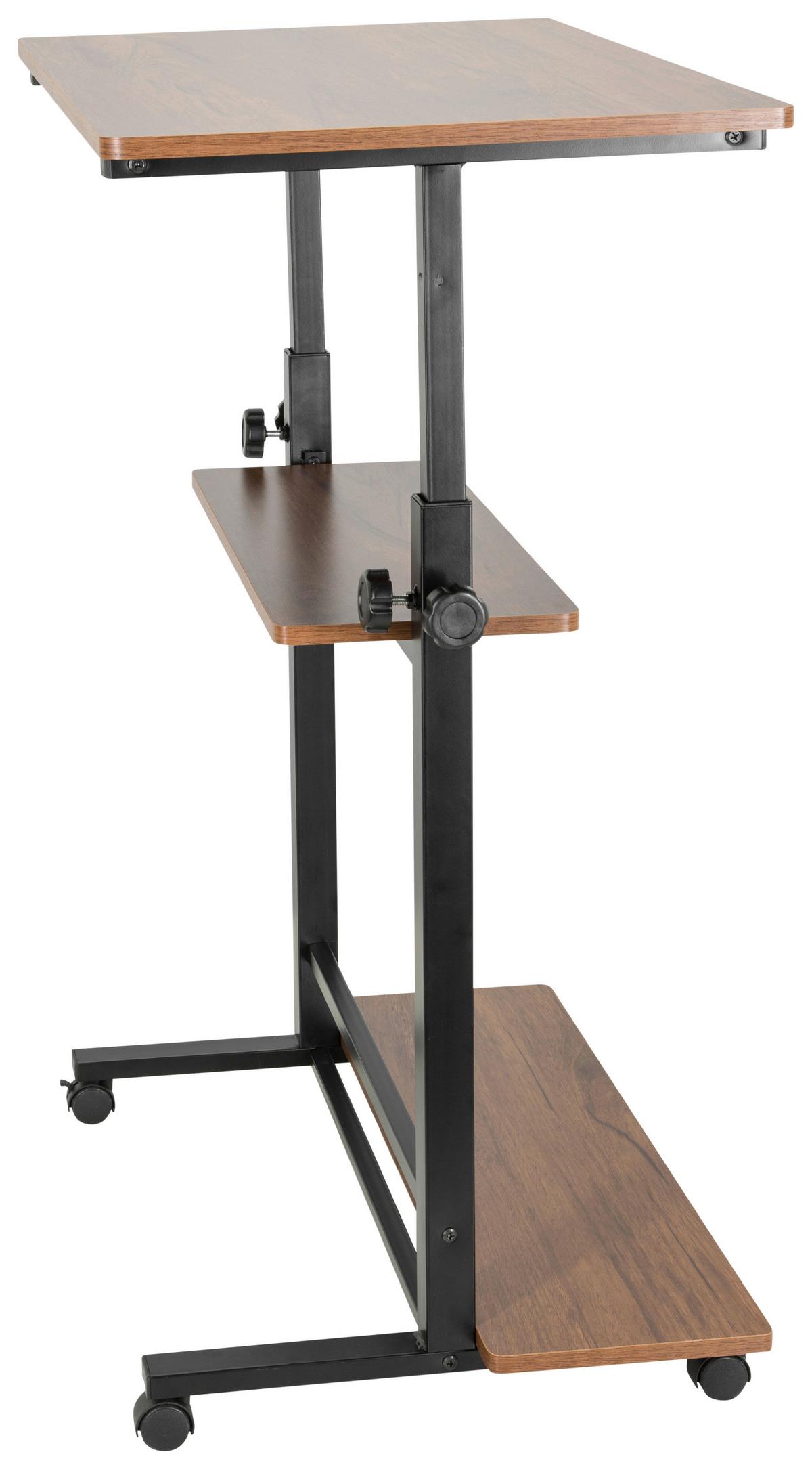 Schreibtisch Workstation II Schwarz/Walnuss Dekor - Walnussfarben/Schwarz, Basics, Holzwerkstoff/Kunststoff (80/80x120/50cm) - MID.YOU