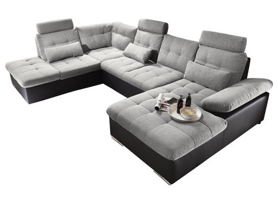 Wohnlandschaft in U-Form Jakarta U 218x324x170 cm - Silberfarben/Schwarz, MODERN, Holzwerkstoff/Textil (218/324/170cm) - Carryhome Wohnlandschaft in U-Form Jakarta U 218x324x170 cm - Silberfarben/Schwarz, MODERN, Holzwerkstoff/Textil (218/324/170cm) - Carryhome