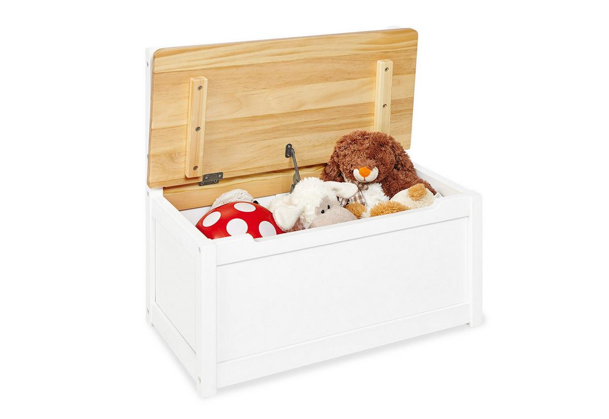 Kindersitzbank Kindertruhenbank Fenna - Weiß Hochglanz/Naturfarben, Basics, Holz (57/31cm) - Pinolino