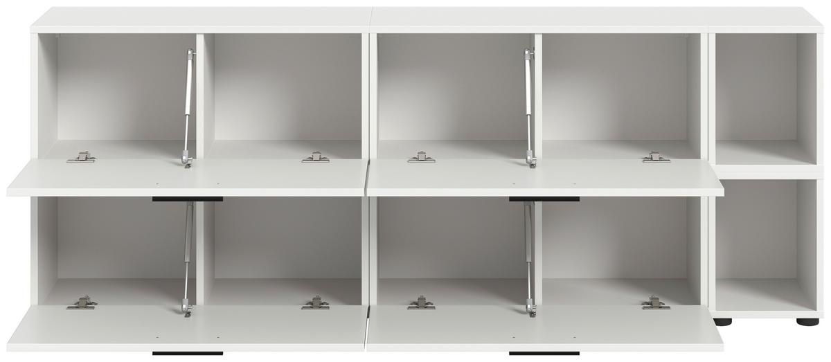 Wohnwand, The ONE 6, B: 176 cm Weiss - Schwarz/Weiß, Trend, Holzwerkstoff (176/67/34cm)