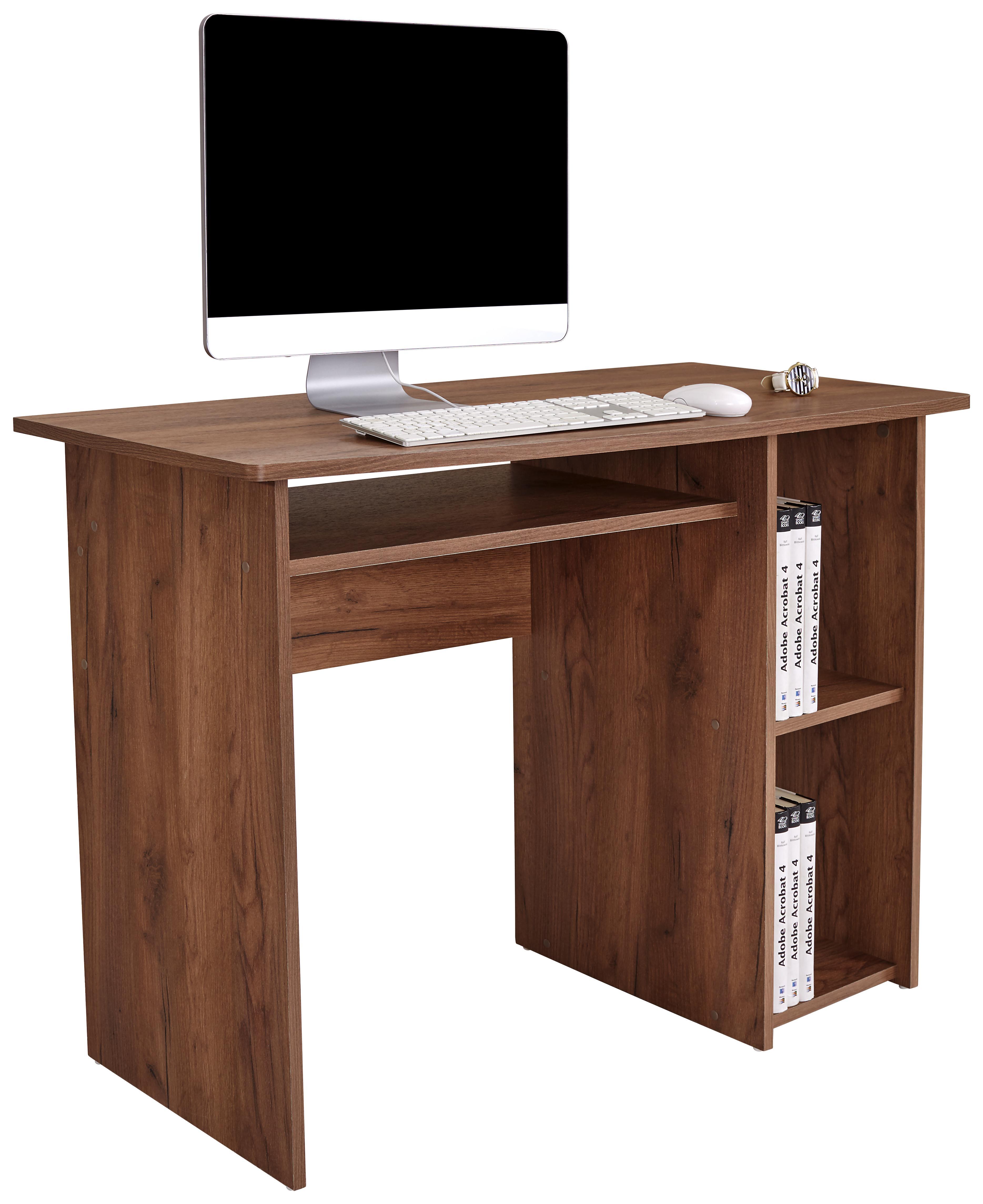 ÍRÓASZTAL REMUS - Sötétbarna, modern, Faalapú anyag (110/74/50cm)