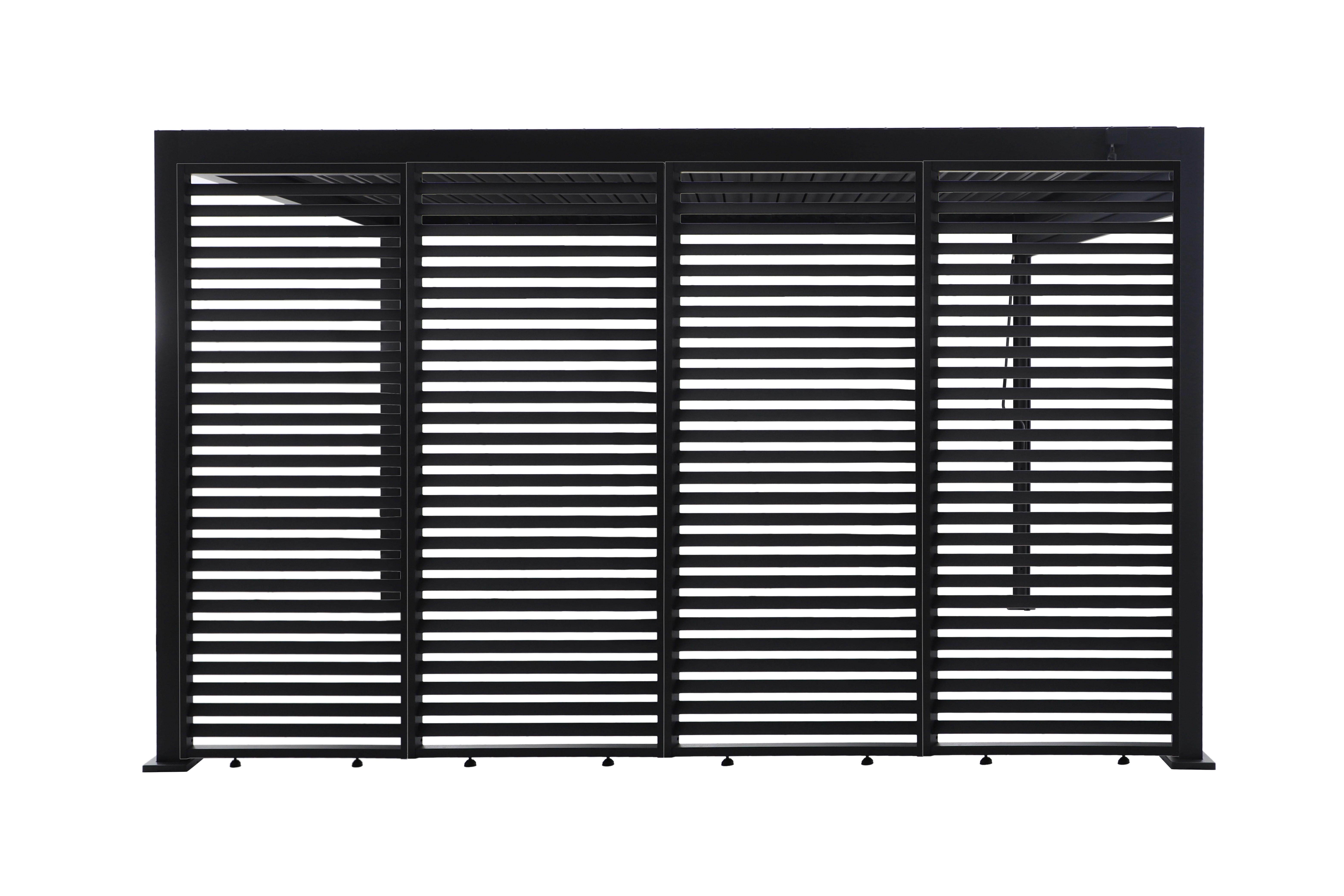 Lamellenwand 93cm für Pergola 3x4m, 4er Set - Anthrazit, Basics, Metall (93/225,8/7cm) - Gardenson