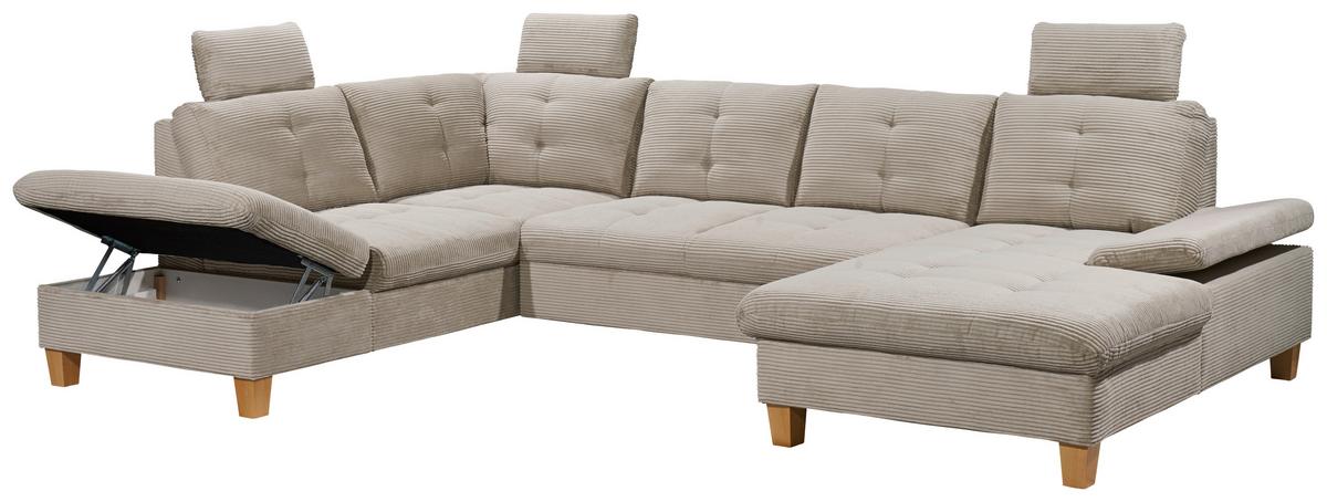 Wohnlandschaft Ascot Grau U: 220x324x170 Cm - Eichefarben/Grau, KONVENTIONELL, Textil (220/324/170cm) - MID.YOU