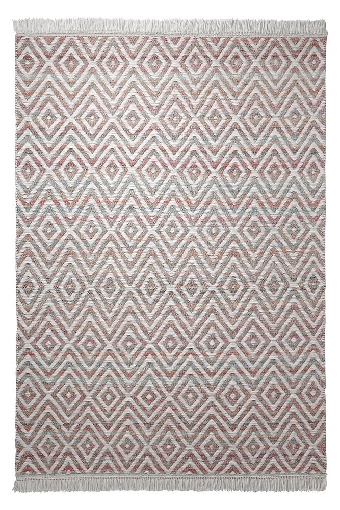 Handwebteppich ca. 110 cm in Rot & Weiß kaufen