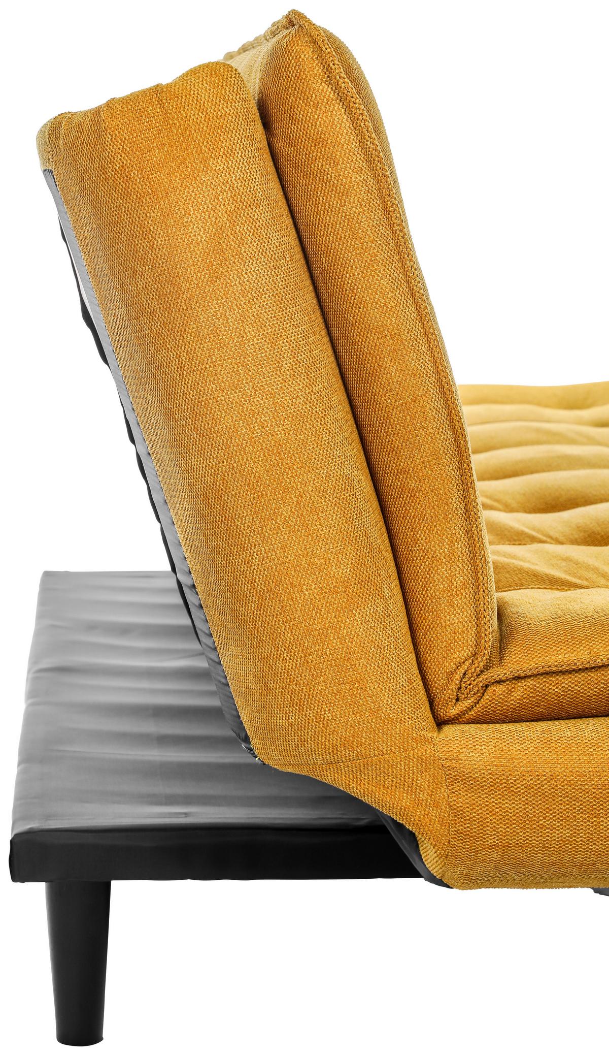 Rozkládací pohovka SUN, žlutá, sklopná, max. 360 kg - černá/žlutá, Moderní, dřevo/textil (190/83/93cm) - Mömax