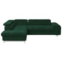 Ecksofa Mit Schlaffunktion Cloud + Dunkelgrün - Chromfarben/Dunkelgrün, KONVENTIONELL, Textil (206/257cm) - Livetastic