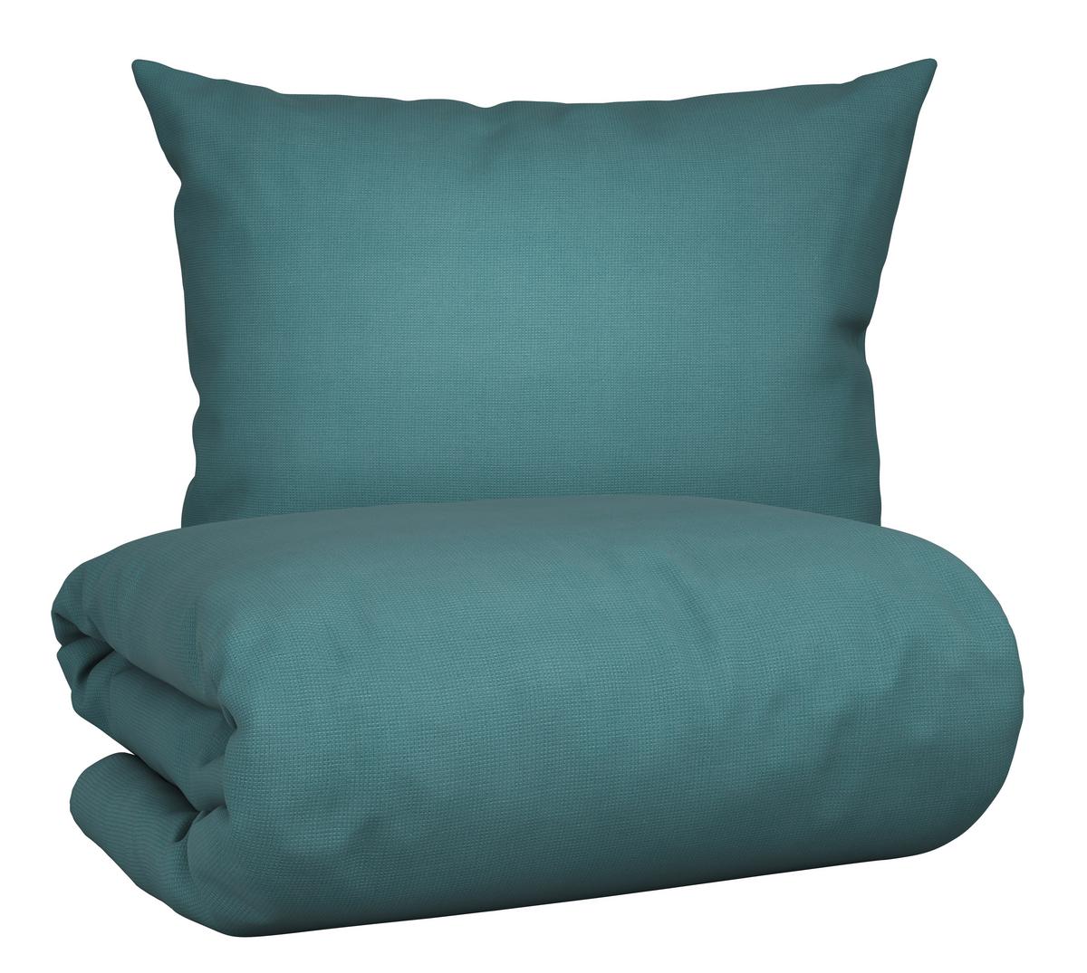 POVLEČENÍ Waffel, 140/200cm, modrá - modrá, Moderní, textil (140/200cm) - Modern Living