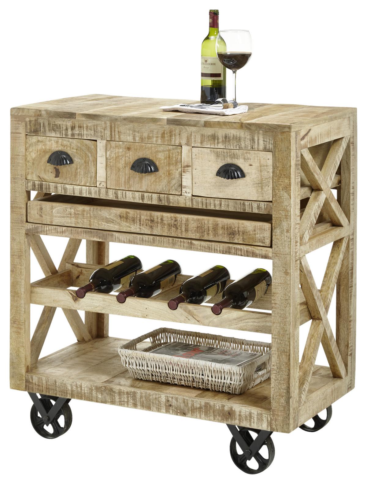 Barwagen Ferdi - Braun, MODERN, Holz (86/46/93cm) - Livetastic