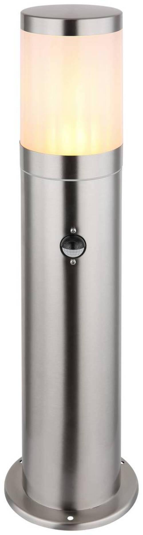 Außenleuchte Xeloo 60 Watt Edelstahl Bodenmontage - Silberfarben/Opal, Basics, Kunststoff/Metall (14/50cm) - Globo