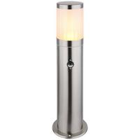 Außenleuchte Xeloo 60 Watt Edelstahl Bodenmontage - Silberfarben/Opal, Basics, Kunststoff/Metall (14/50cm) - Globo