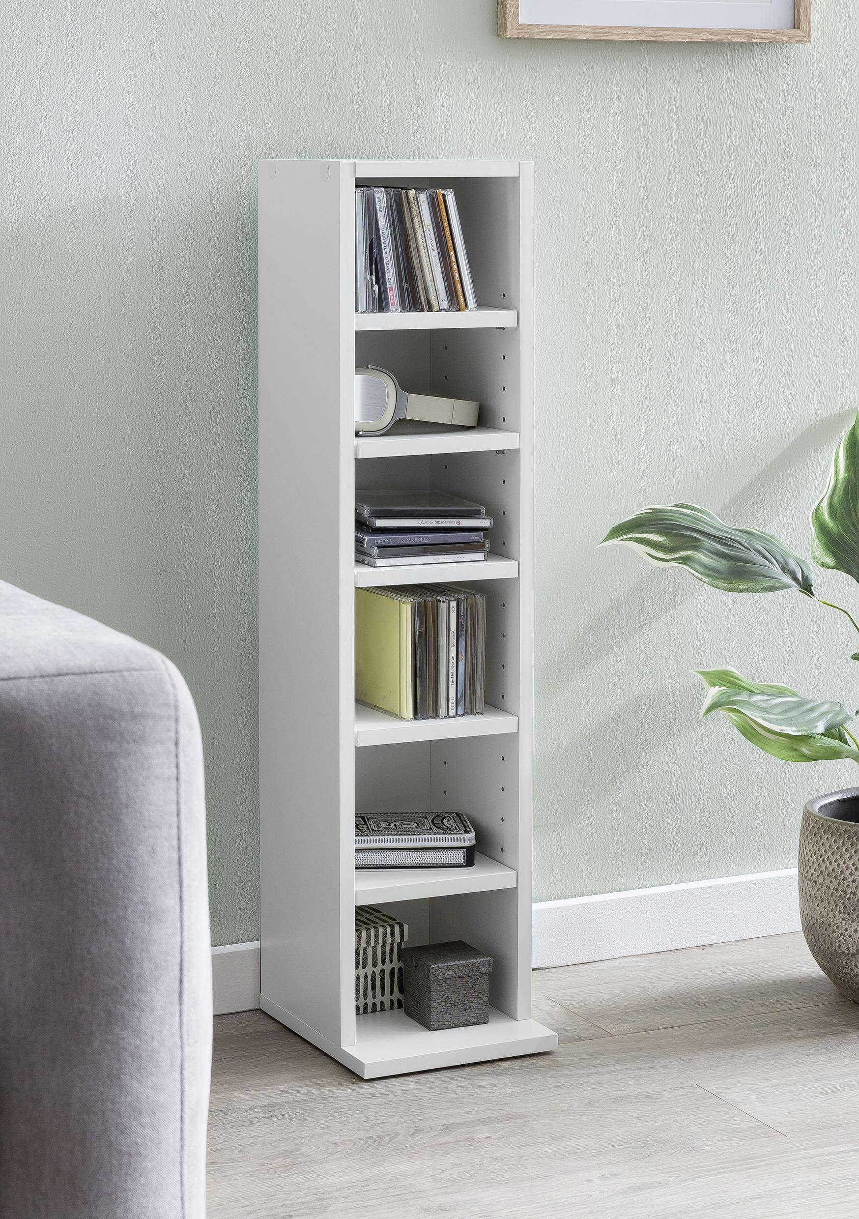 Regal Stehend B: 21 cm Weiß lackiert - Weiß, KONVENTIONELL, Holzwerkstoff (21/91/20cm) - MID.YOU