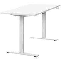 Schreibtisch Torge Weiß B: 138cm - Weiß, Basics, Holzwerkstoff/Kunststoff (138/60/72,7-117,2cm) - MID.YOU