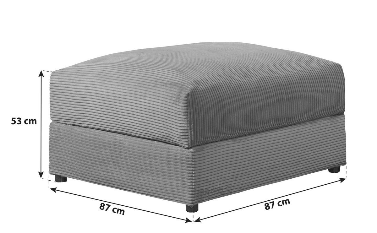 Hocker Genua Creme B: 87 cm - Creme/Schwarz, KONVENTIONELL, Textil (87/53/87cm) - MID.YOU