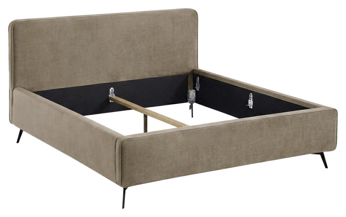 Polsterbett Camila Manila Braun 180x200cm - Schwarz/Braun, MODERN, Holz/Textil (180/200cm) - MID.YOU