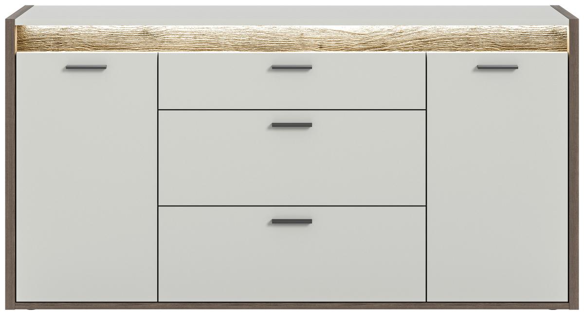 Sideboard Falcona B: 167 Cm Nox Oak Hellgrau Inkl. Zubehör - Design, Holzwerkstoff (167/86/40cm) - MID.YOU