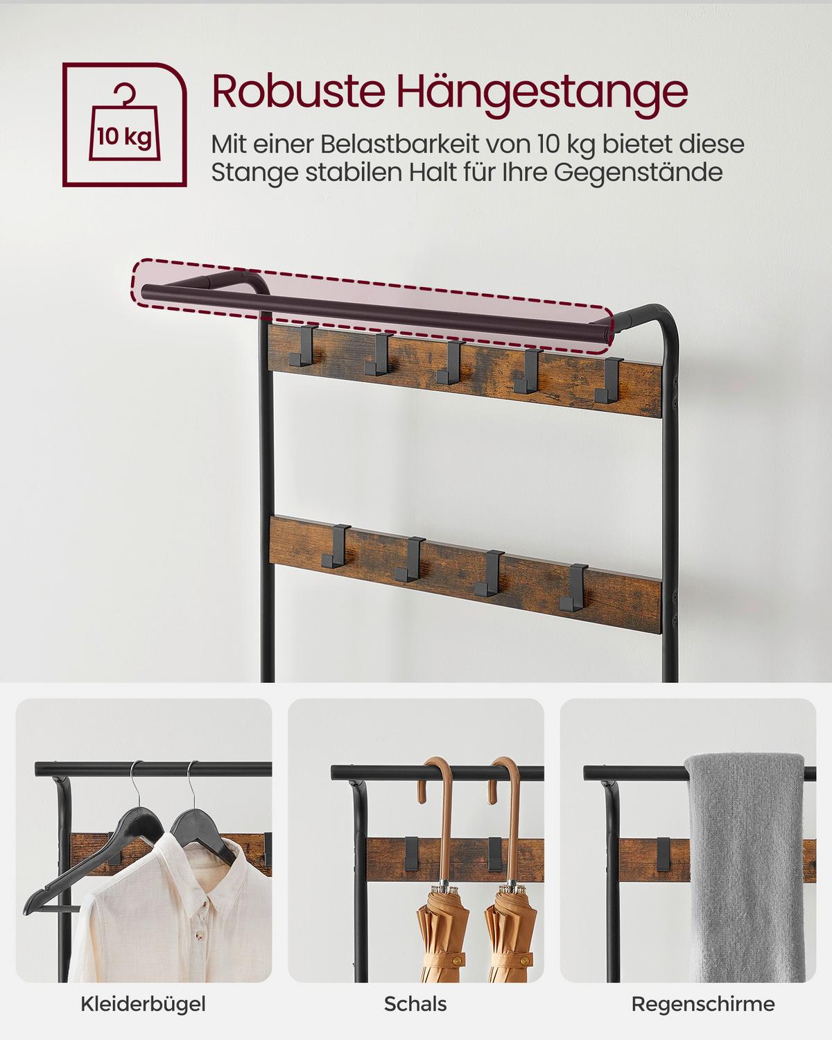 Šatna VINTAGE - černá/hnědá, Trend, kompozitní dřevo (72/183/33,7cm) - Boxxx