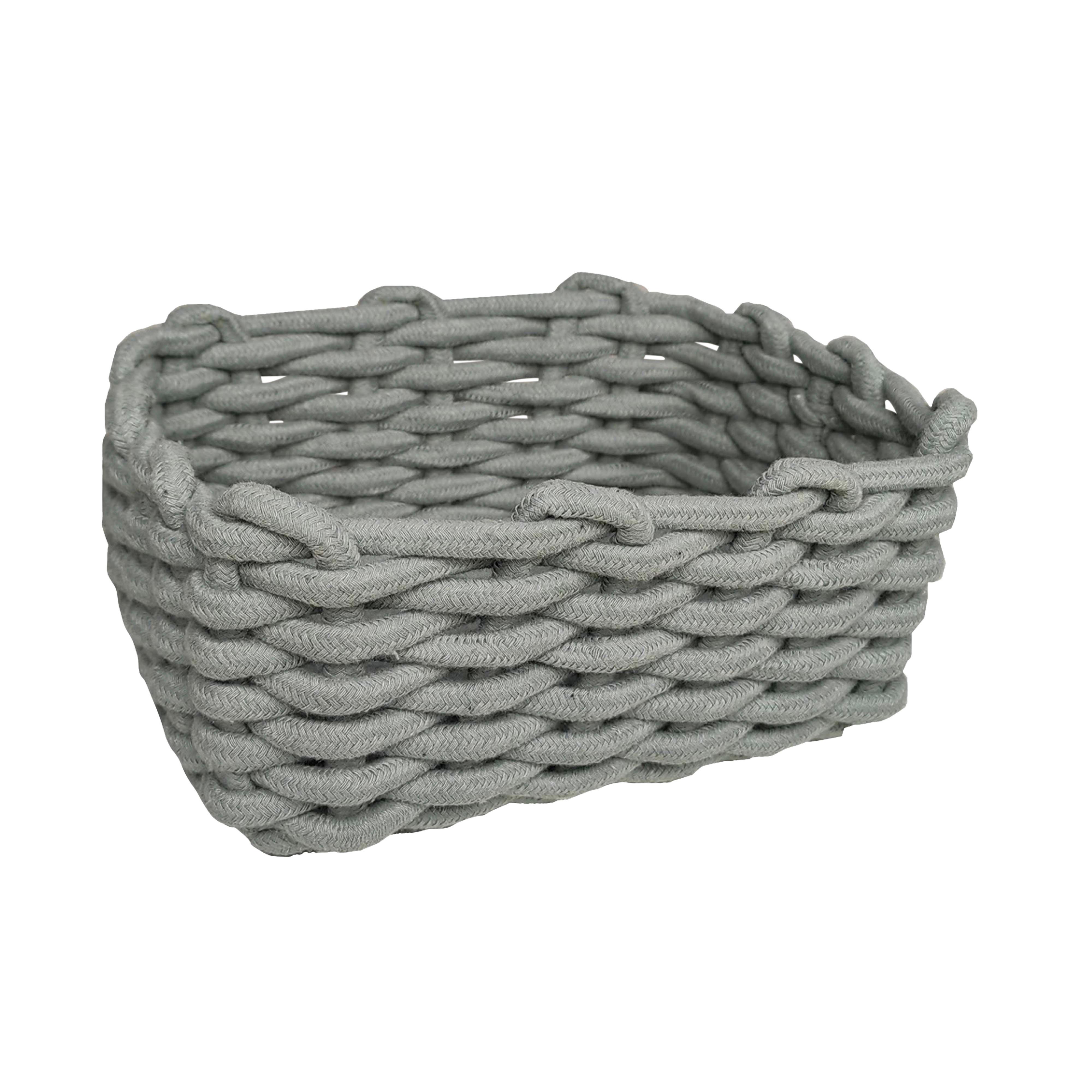 KOŠ LARRY - šalvějově zelená, Konvenční, textil/plast (25/13/19cm) - Mömax