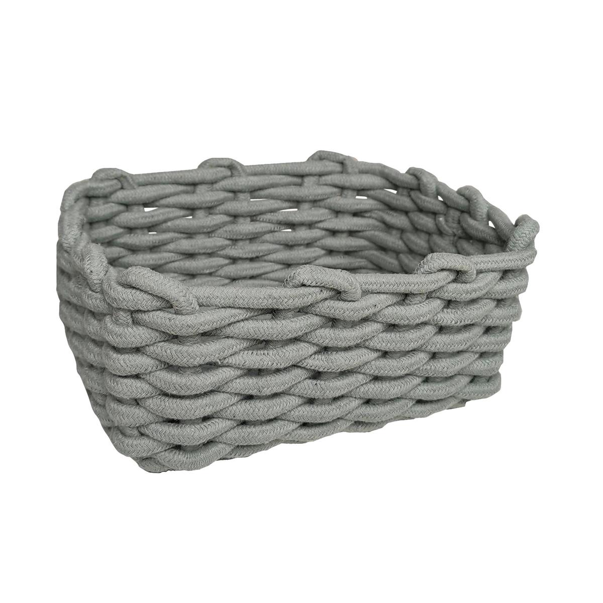 KOŠ LARRY - šalvějově zelená, Konvenční, textil/plast (25/13/19cm) - Mömax