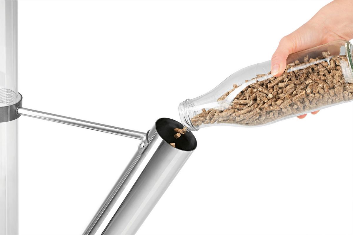 Gartenfackel Landmann Pellet-Fackel 126,5cm - Schwarz, LIFESTYLE, Glas/Metall (55/39/132cm)