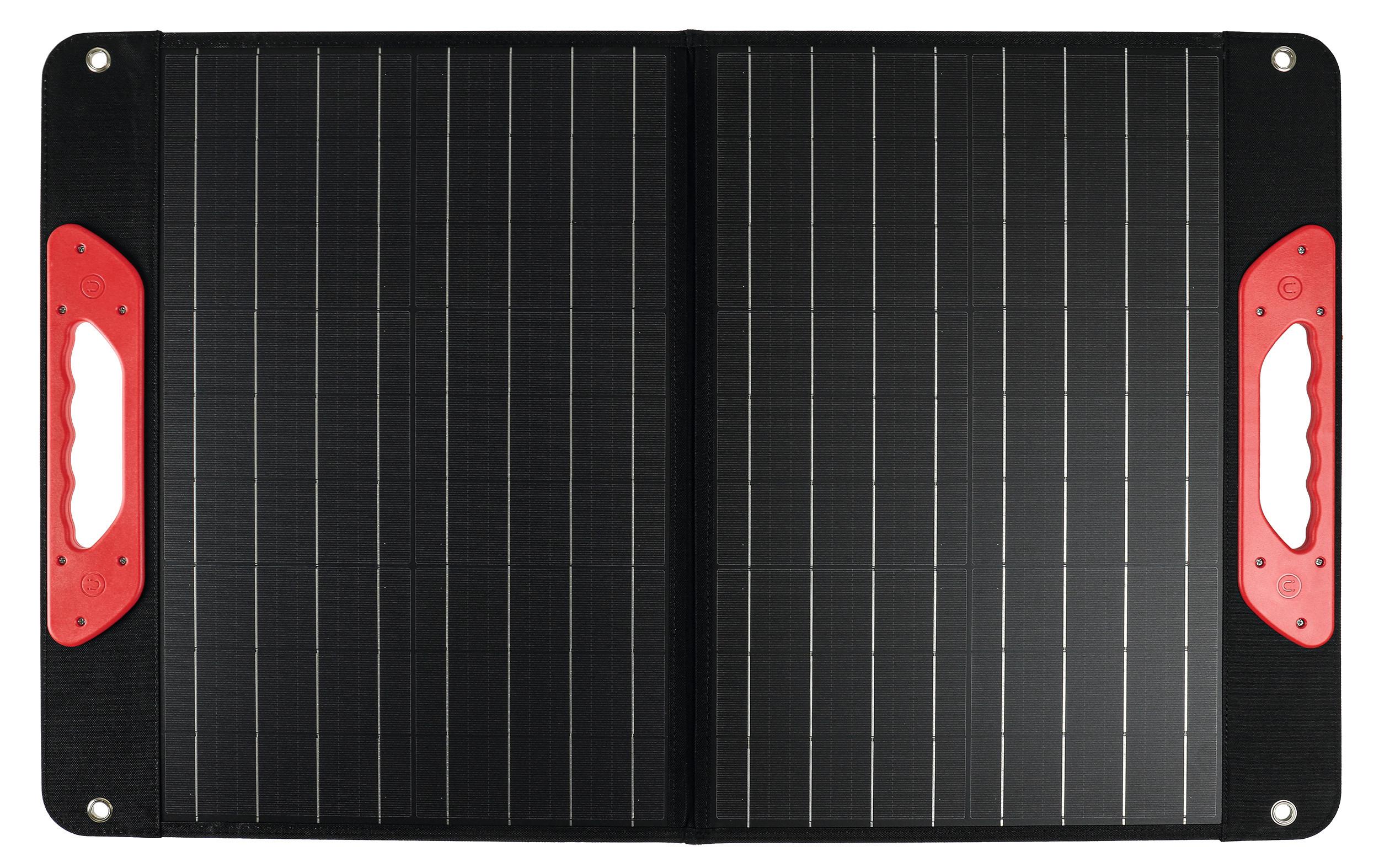 Solarpanel 60 W Tragbar Mit Laderegler + Anschlusskabel - Rot/Schwarz, Basics, Kunststoff (53/42/5cm)