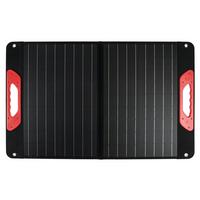 Solarpanel 60 W Tragbar Mit Laderegler + Anschlusskabel - Rot/Schwarz, Basics, Kunststoff (53/42/5cm)