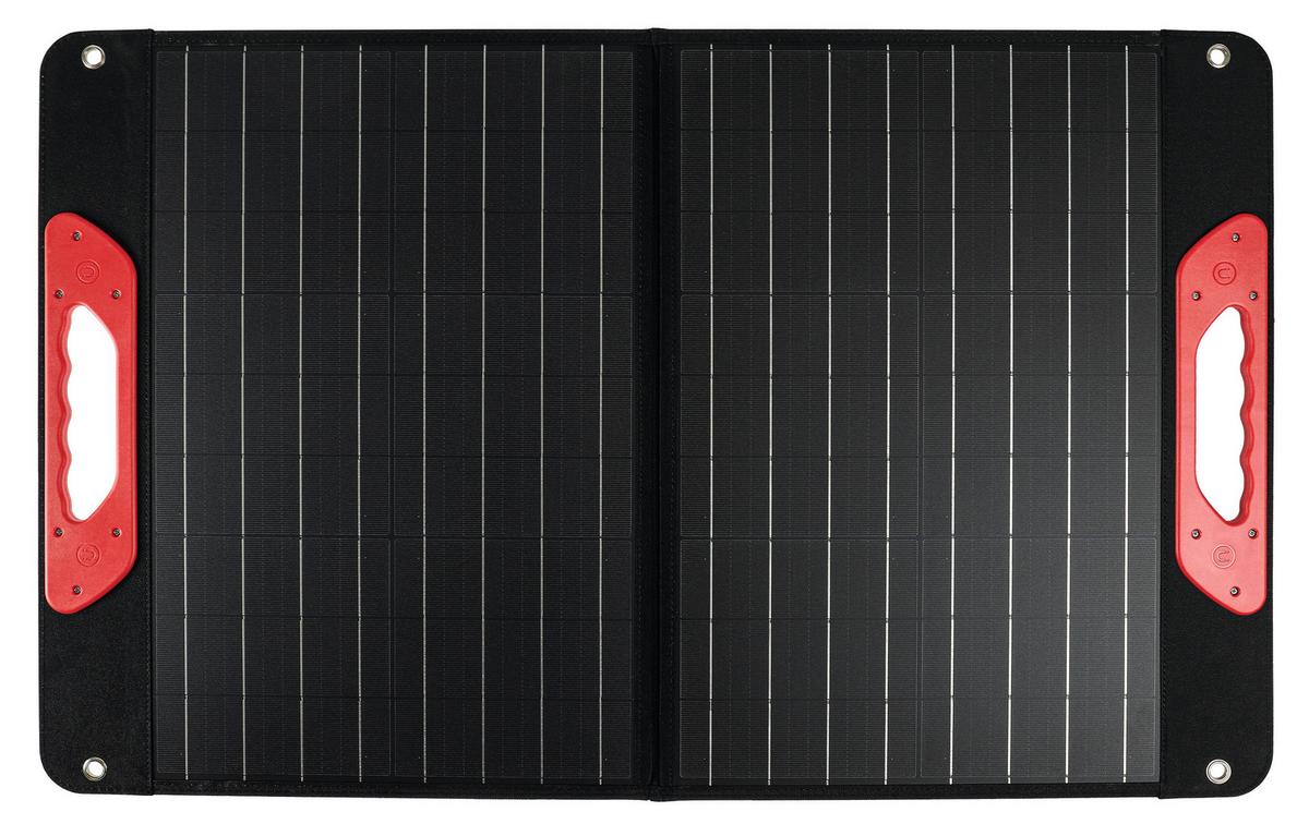 Solarpanel 60 W Tragbar Mit Laderegler + Anschlusskabel - Rot/Schwarz, Basics, Kunststoff (53/42/5cm)