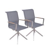 Gartenstuhl-set Salida - Silberfarben/Naturfarben, Basics, Holz/Kunststoff (63/95/54cm) - Gardenson