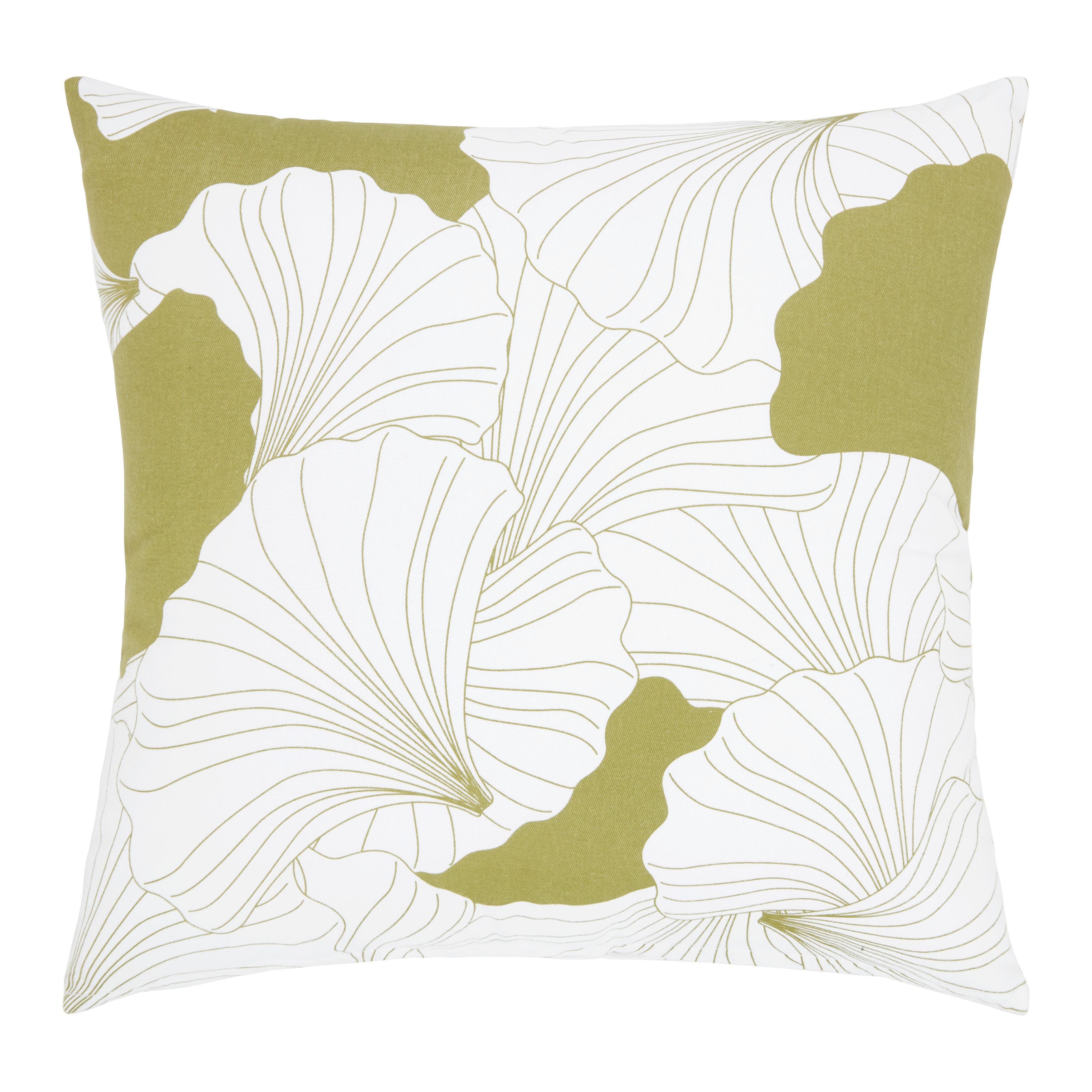 Dekorační polštář Gingko,45/45cm,olivově zelená - olivově zelená, Moderní, textil (45/45cm) - Modern Living