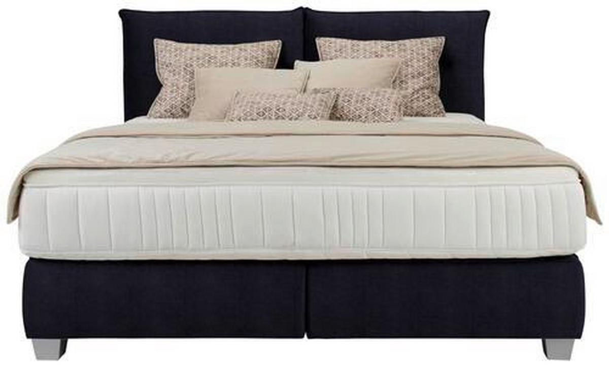 Posteľ boxspring Fog 160x200cm,čierna - čierna/strieborná, Lifestyle, drevo/kompozitné drevo (160/200cm) - Premium Living