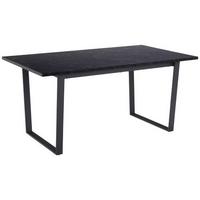 Jedálenský stôl AMBLE 160x90 - čierna, Trend, kov/kompozitné drevo (160/90/74cm) - MID.YOU