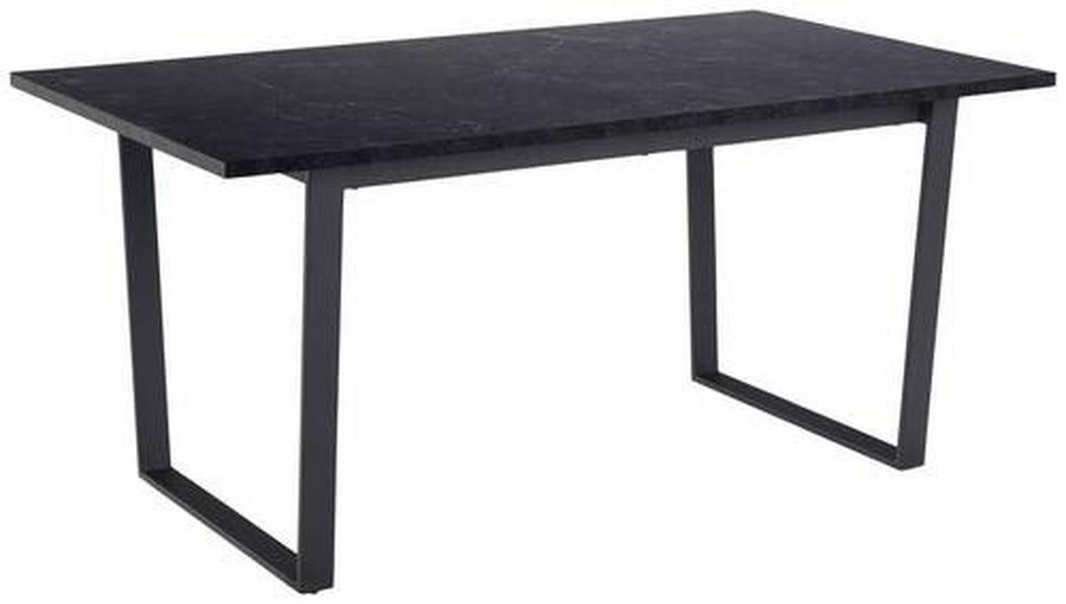 Jedálenský stôl AMBLE 160x90 - čierna, Trend, kov/kompozitné drevo (160/90/74cm) - MID.YOU