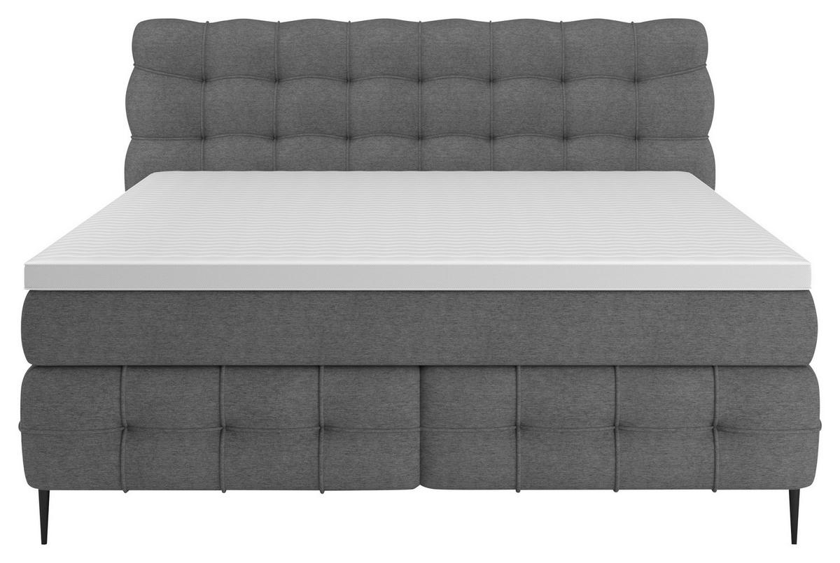 Boxspring-ágy Scarlett 160/200 Cm - sötétszürke, Konventionell, faalapú anyag/textil (160/200cm)