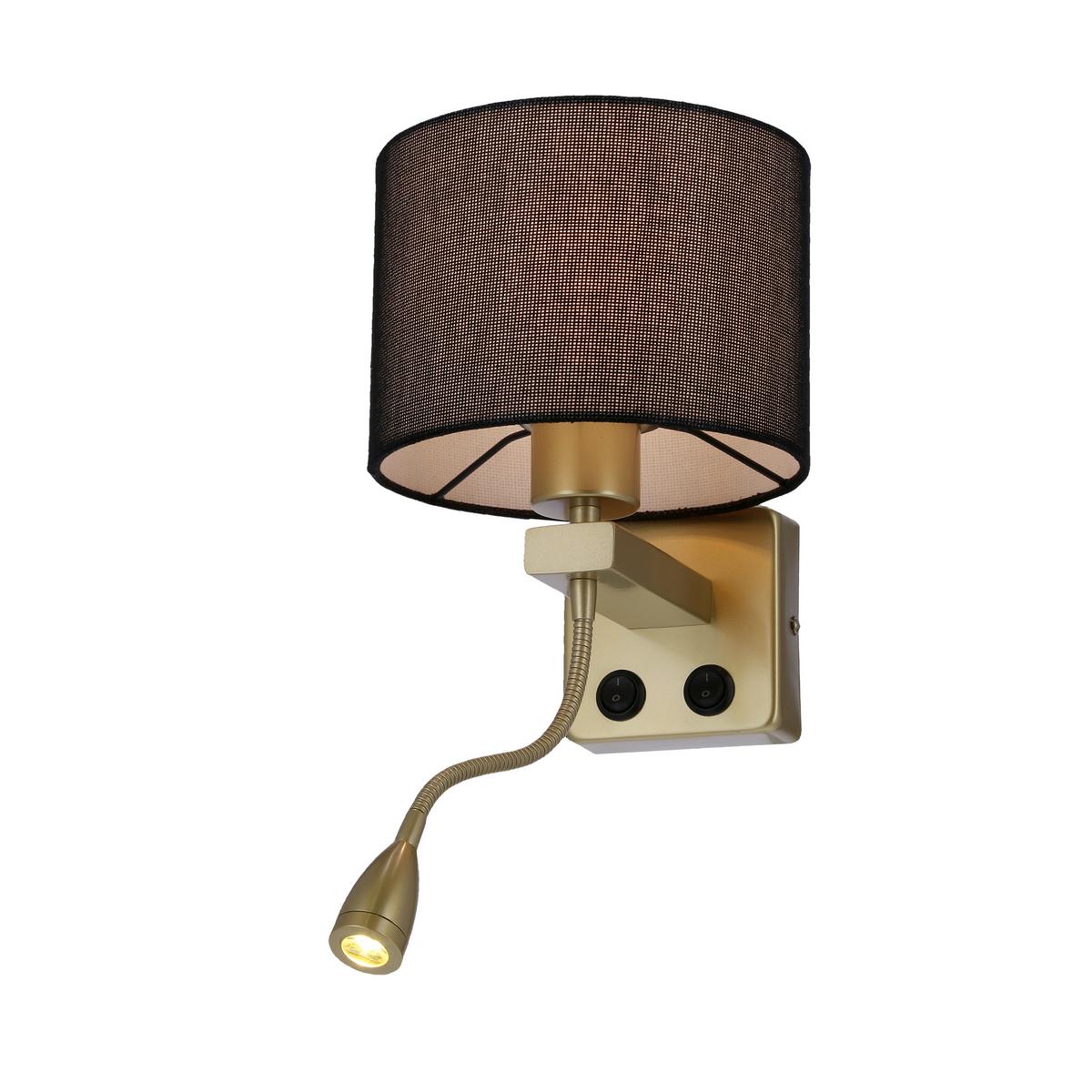 Wandleuchte 21-20260 Polo - Goldfarben/Schwarz, Basics, Kunststoff/Metall (18/22/44cm)