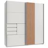 Schwebetürenschrank 180 Cm Coburg Weiß/eiche Dekor - Weiß/Eiche Artisan, MODERN, Holzwerkstoff (180/198/65cm) - MID.YOU