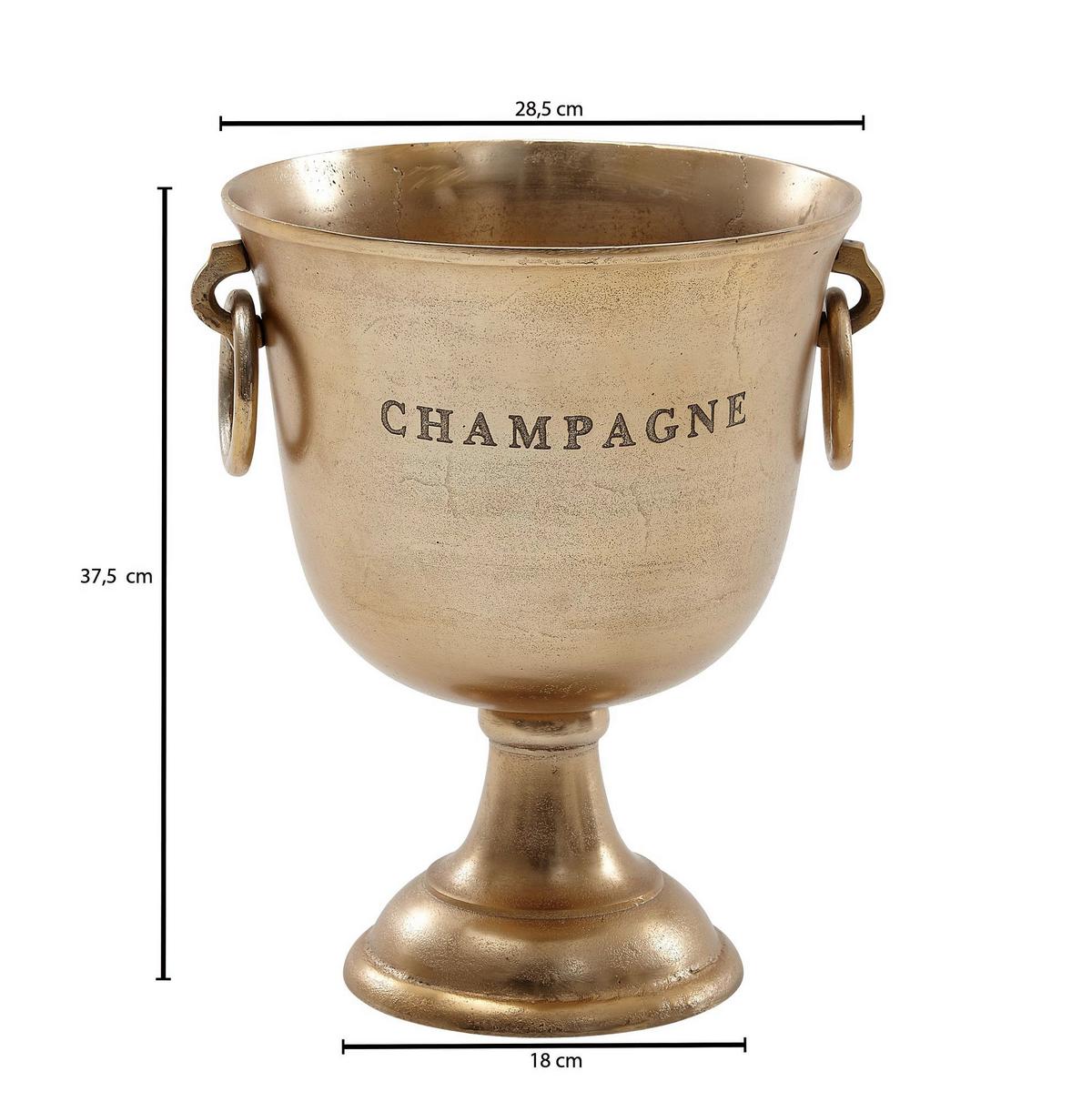 Champagnerkühler Wohnling Goldfarben B: 28,5 Cm - Goldfarben, MODERN, Metall (28,5/37,5/28,5cm) - MID.YOU