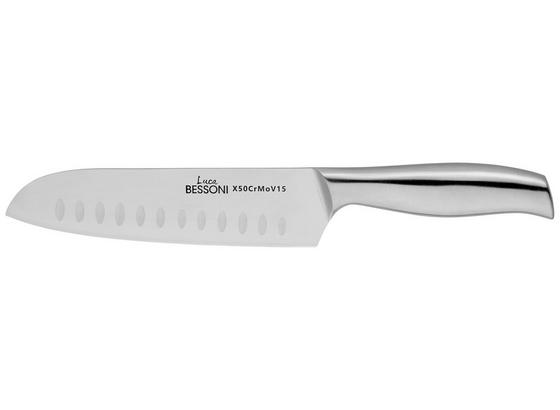 Santokumesser Phil, Länge ca. 30,5cm - Edelstahlfarben, MODERN, Metall (30,5cm) - Luca Bessoni Santokumesser Phil, Länge ca. 30,5cm - Edelstahlfarben, MODERN, Metall (30,5cm) - Luca Bessoni