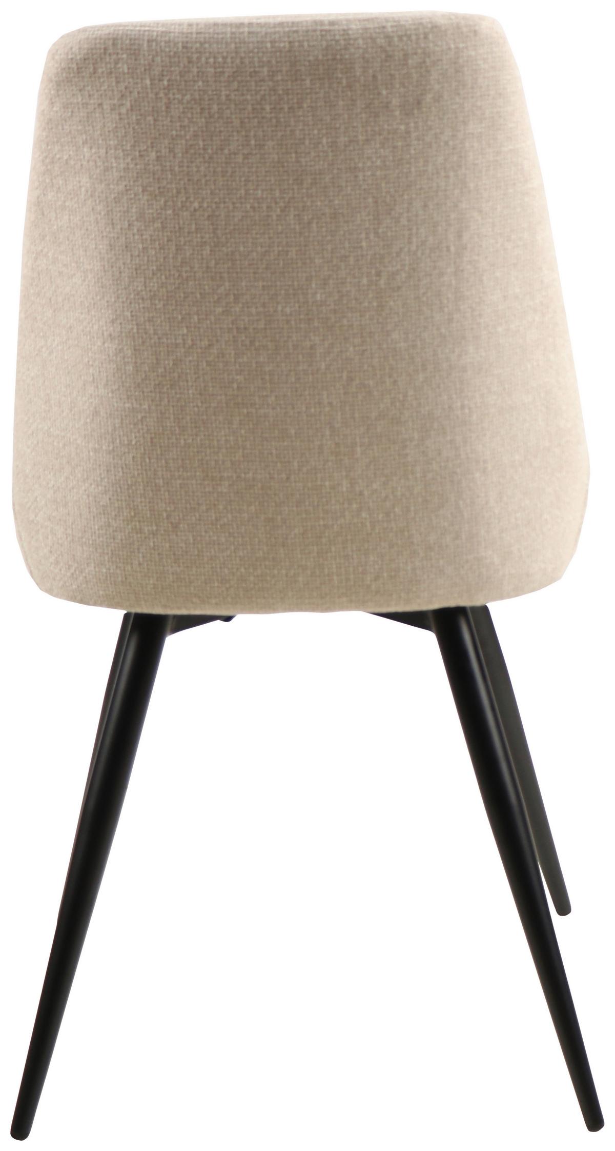 4er Stuhl-Set Corinna Bezug: Leinenoptik Beige - Beige/Schwarz, MODERN, Holz/Textil (49/88/59cm) - MID.YOU