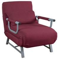 Schlafsessel Kolino mit Bettfunktion Rot mit Zierkissen - Rot/Grau, MODERN, Textil (64/95/78cm) - MID.YOU