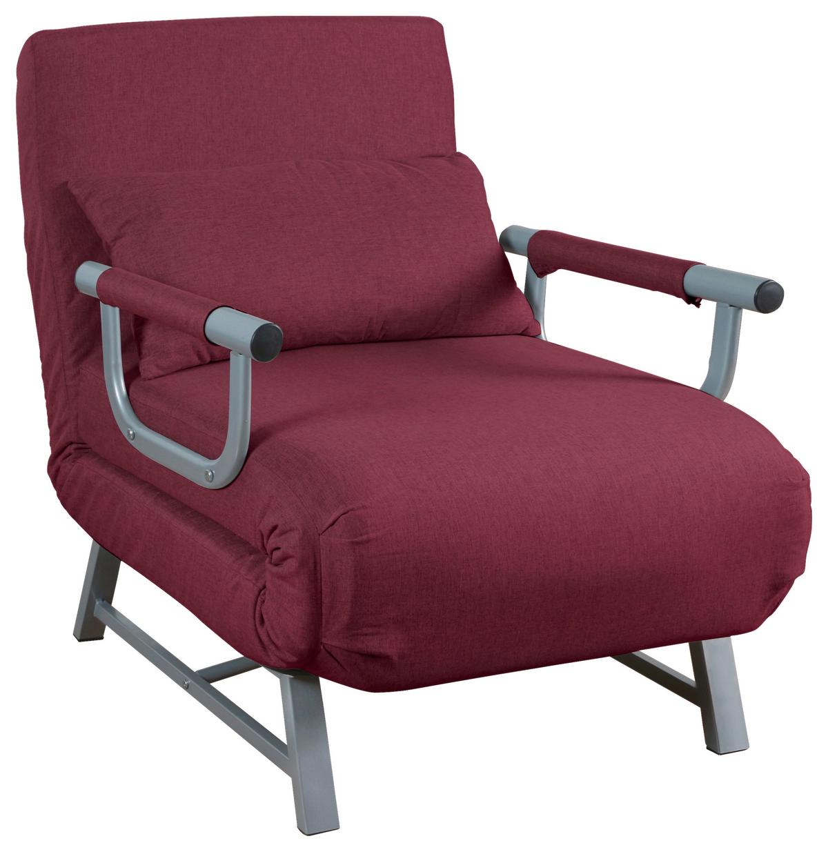 Schlafsessel Kolino mit Bettfunktion Rot mit Zierkissen - Rot/Grau, MODERN, Textil (64/95/78cm) - MID.YOU