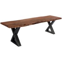 Sitzbank Holz Massiv Akazie / Schwarz Calabria B: 180 Cm - Akaziefarben, MODERN, Holz (180/47/40cm)