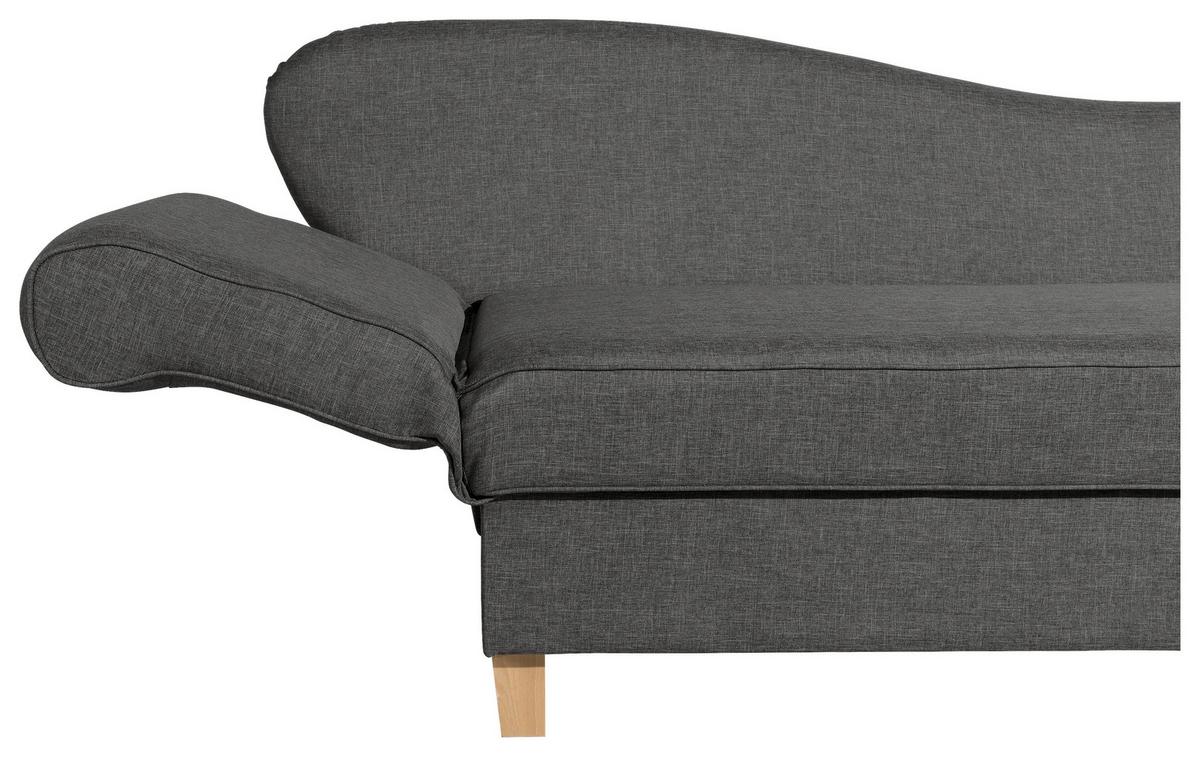 Récamiere Selma In Anthrazit B: 190 cm - Anthrazit/Buchefarben, Design, Textil (190/82/88cm) - Max Winzer