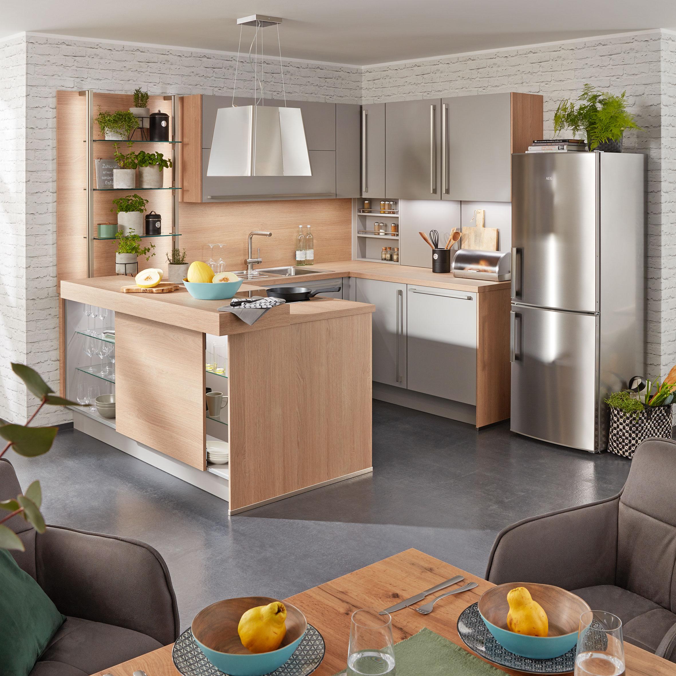 Plánovateľná Kuchyňa Toronto - sivá/farby hliníka, Moderný, kompozitné drevo (270/177,5cm) - Vertico