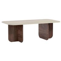 Couchtisch Akira Creme/Walnussfarben L: 120cm - Walnussfarben/Creme, Design, Holzwerkstoff (120/60/41cm) - MID.YOU