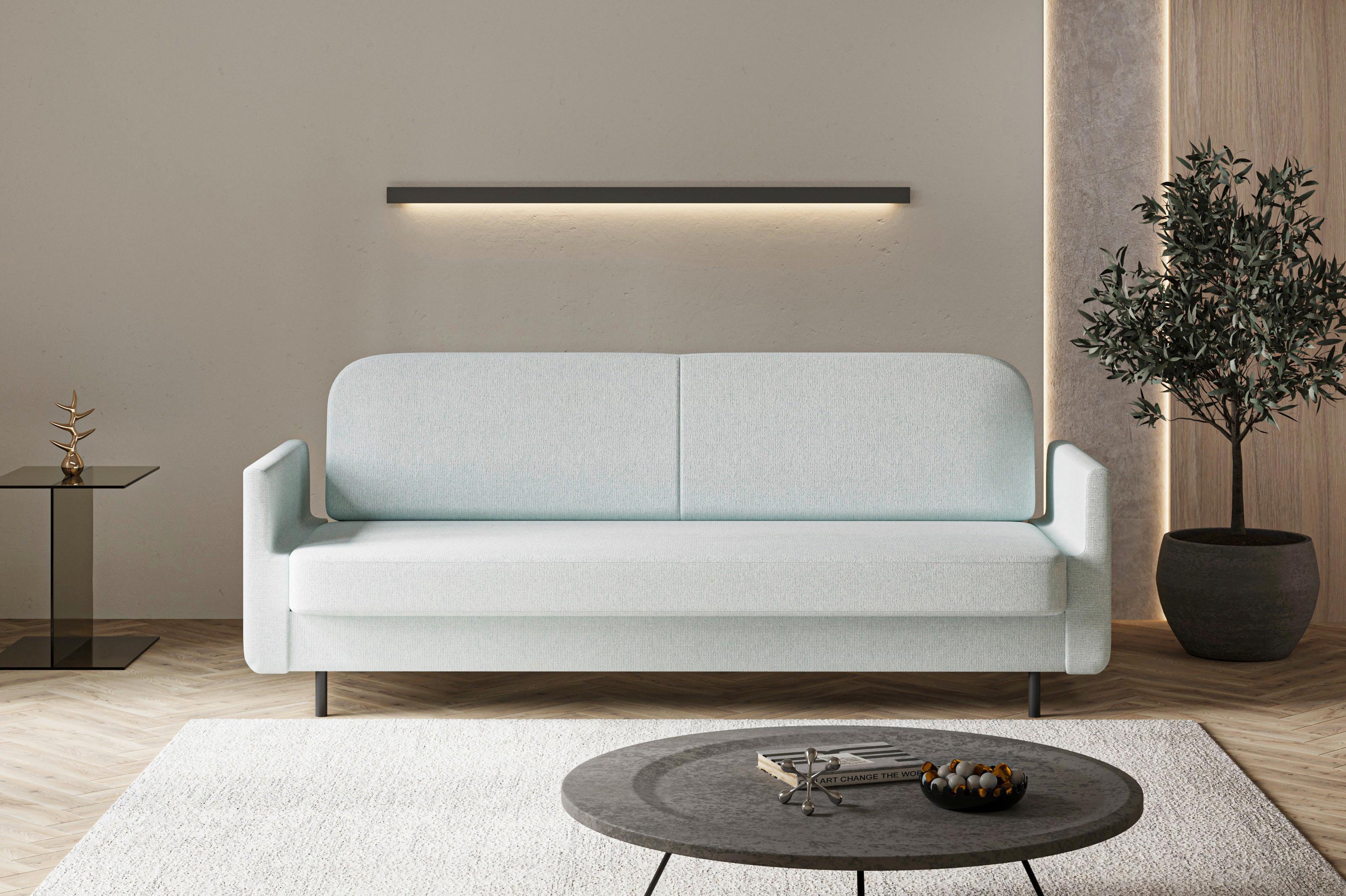Schlafsofa Cloudy Hellblau B: 221 cm - Hellblau, Design, Textil (221/87/84cm) - MID.YOU
