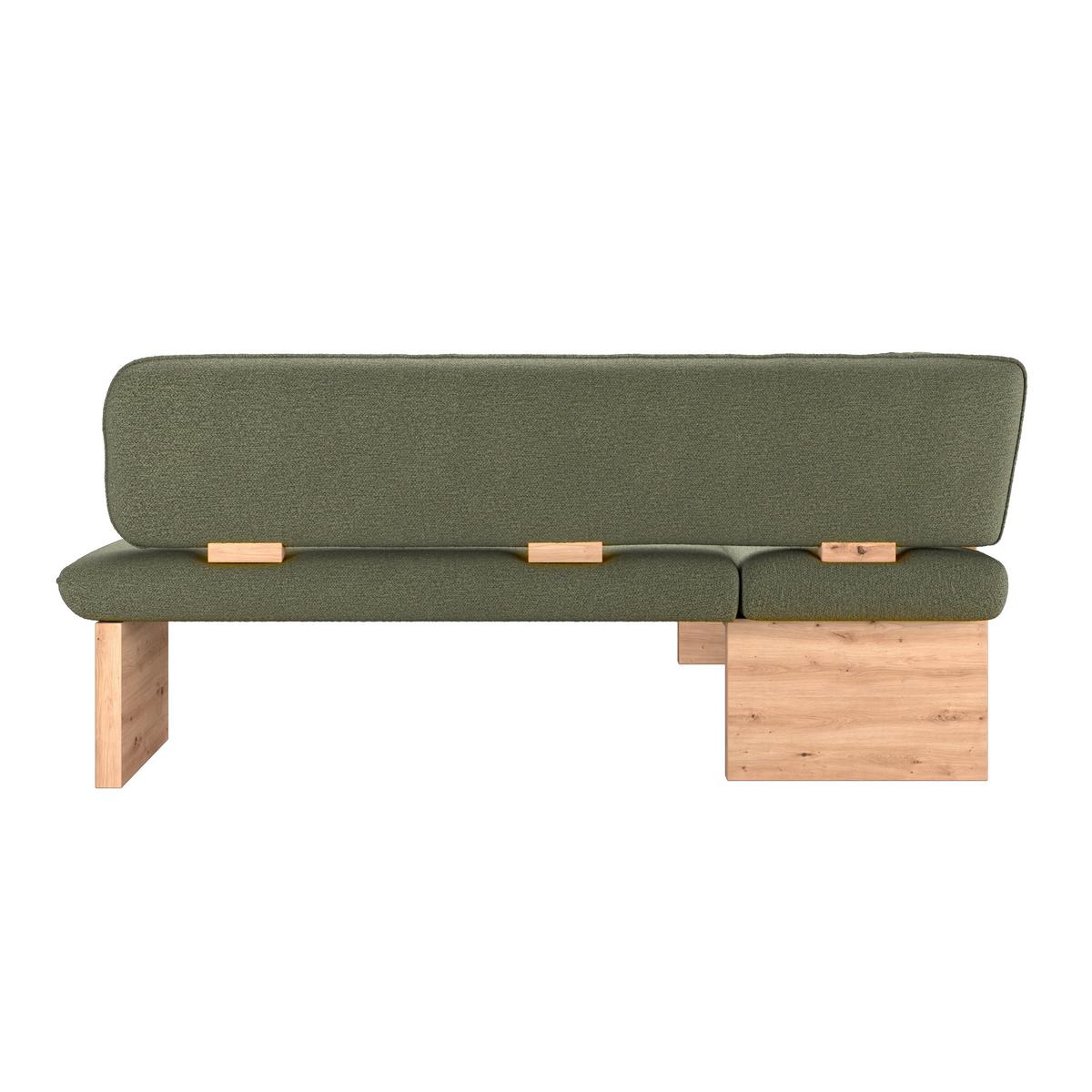 Eckbank Beluna Ii Webstoff Grün, B: 170cm - Eichefarben/Grün, KONVENTIONELL, Holz/Textil (170/232cm) - James Wood